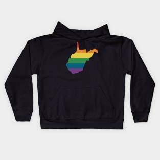 West Virginia State Rainbow Kids Hoodie